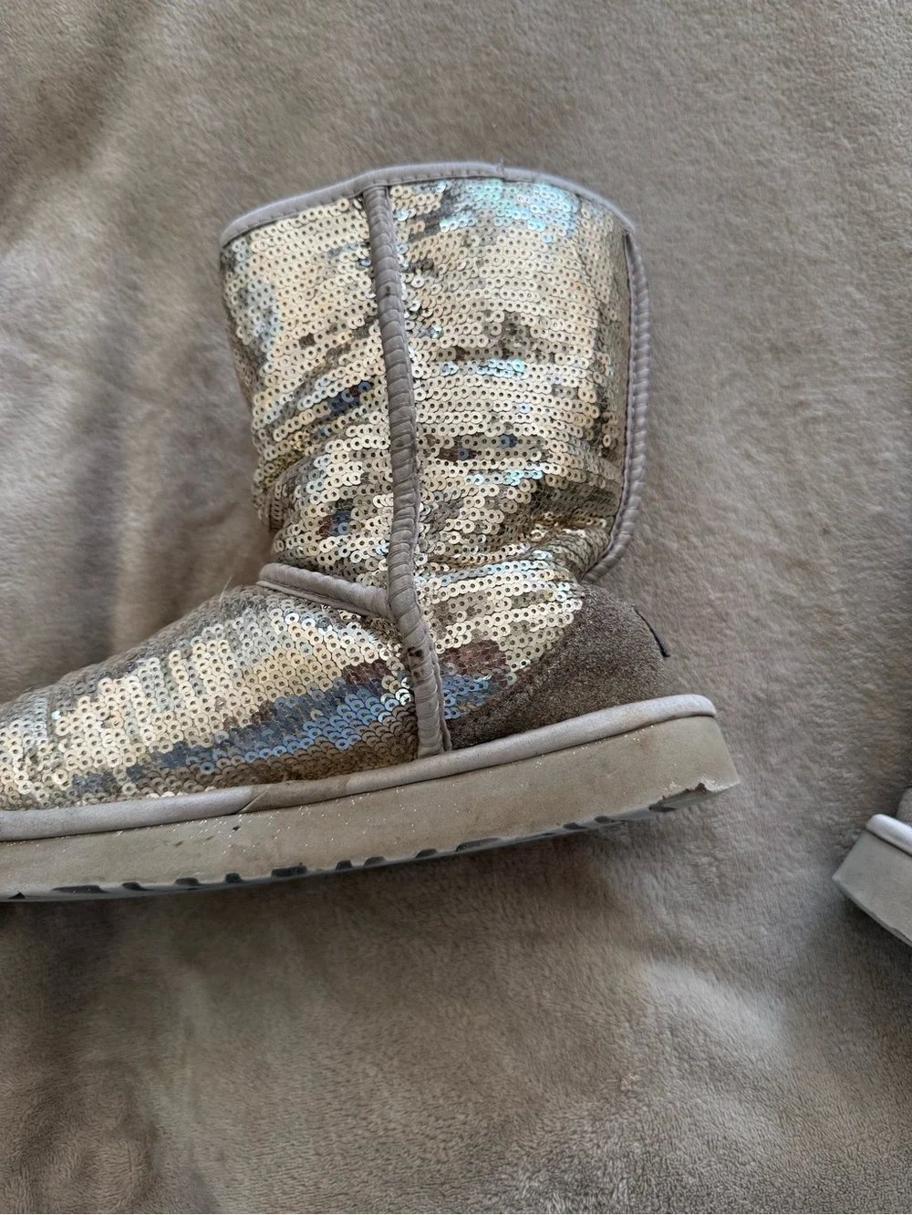 UGG Gold Sequin Short Boots